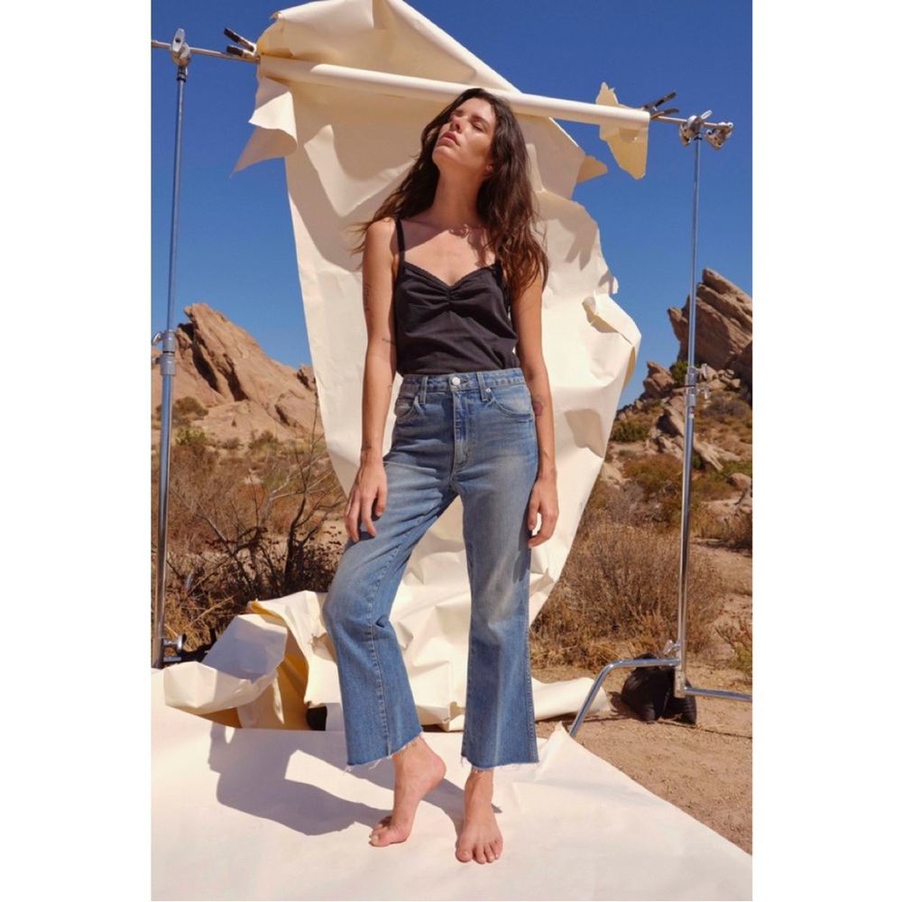 AMO Denim High Rise Kick Crop Jeans